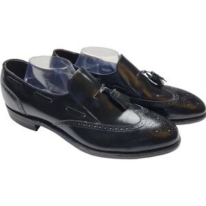 Iron Age Bostonian Tassel Wingtip Loafers Black Leather‎ Safety 13M Steel Toe
